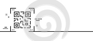 Qr code line icon. Scan barcode sign. Vector