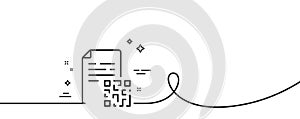 Qr code line icon. Scan barcode sign. Continuous line with curl. Vector