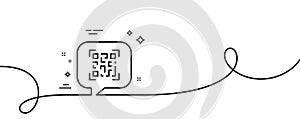 Qr code line icon. Scan barcode sign. Continuous line with curl. Vector