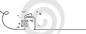 Qr code line icon. Scan barcode sign. Continuous line with curl. Vector