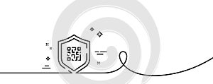 Qr code line icon. Scan barcode sign. Continuous line with curl. Vector