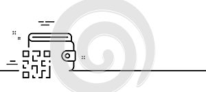 Qr code line icon. Scan barcode sign. Vector