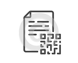 Qr code line icon. Scan barcode sign. Vector