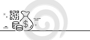 Qr code line icon. Scan barcode sign. Vector