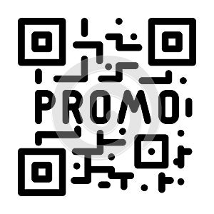 qr code line icon vector illustration