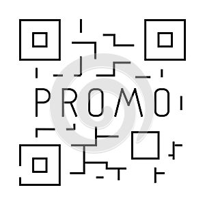 qr code line icon vector illustration