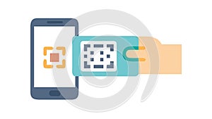 QR code mobile payment: Contactless transactions and digital shopping, vector design Generative AI