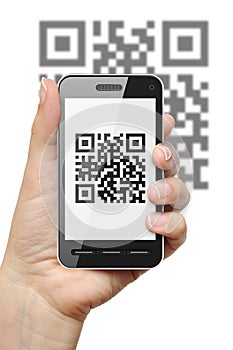 QR code on mobile phone