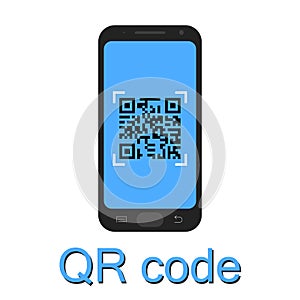 QR code in mobile phone. Scanning code