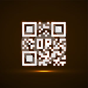 Qr code neon icon