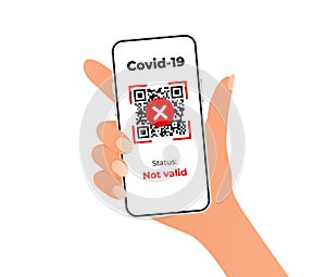 Qr code not valid with mobile phone. covid-19 digital passport vaccine certificate.
