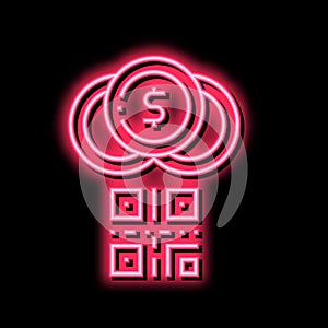 qr code for payment neon glow icon illustration