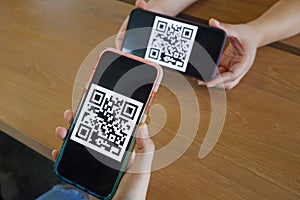 QR Code payment scan via mobile pone