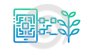 QR Code Plant Growth, Digital Sustainability, vector design Generative AI