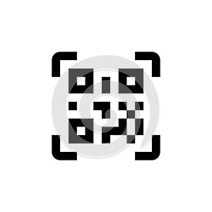 QR code. QR-code pictogram. Icon for scanning or reading a QRcode.
