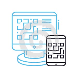 qr code reader line icon, outline symbol, vector illustration, concept sign