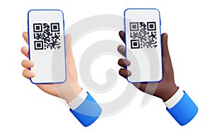 QR code reading 3d render illustration