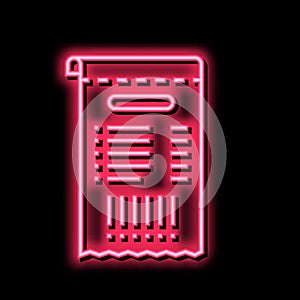 qr code on receipt neon glow icon illustration