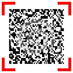 qr code with red scanner on white,vector illustration