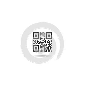 QR code sample for smartphone scanning icon with shadow
