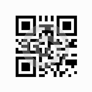 QR code sample in vector for smartphone scanning isolated on white background.