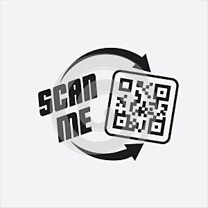 QR code scan icon , scan me barcode sign, eps file