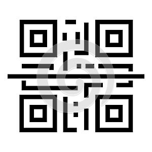 QR code scan icon, outline style