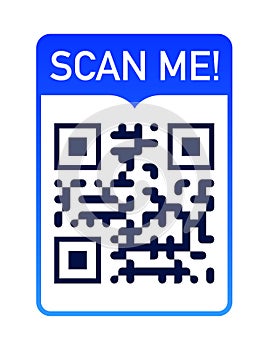 QR code scan me label color style