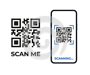 QR code scan on phone screen, scan me template.