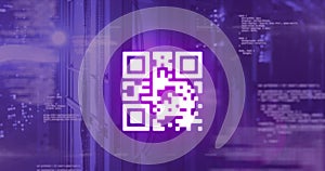 QR code scanner against data processing over computer servers
