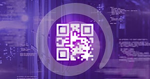 QR code scanner against data processing over computer servers