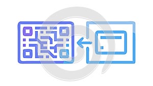 QR Code Scanner and Digital Payment Interface Icon, vector design Generative AI