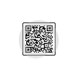 QR code, scanner icon for web or appstore design black symbol isolated on white background. Vector EPS 10