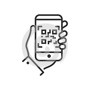 QR code scanner - line design single isolated icon
