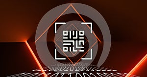 QR code scanner over binary coding against light trails