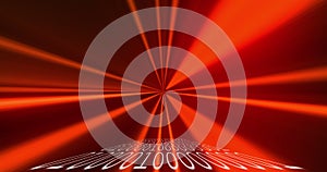 QR code scanner over binary coding against light trails