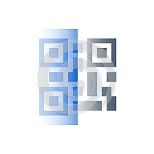 Scanning QR code, recognition concept, vector flat icon
