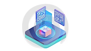 QR Code Scanning for Digital Information, vector design Generative AI