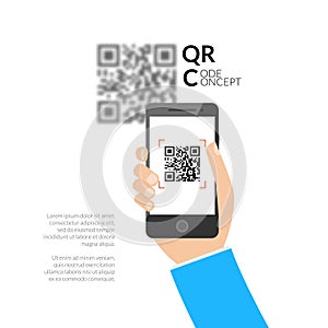 QR code scanning with mobile phone. Capture QR code on mobile phone.