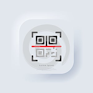QR code scanning. Scan me. Read bar code, mobility, generating app, coding. Recognition or reading qr code in flat style.