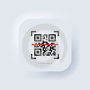 QR code scanning. Scan me. Read bar code, mobility, generating app, coding. Recognition or reading qr code in flat style.
