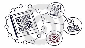 QR code scanning technology, digital information access vector design Generative AI