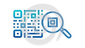 QR Code Search and Scan Vector Icon with Magnifying Glass, vector design Generative AI