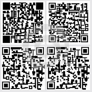 Qr code set of four