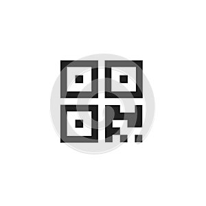 Qr code simple icon symbol. Scan logo, concept in vector flat style