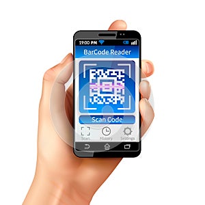 QR Code Smart Phone Illustration