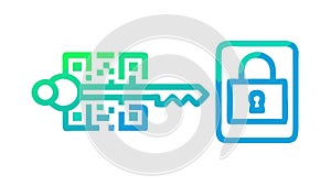 QR Code Unlock: Digital Access and Security Solution, vector design Generative AI