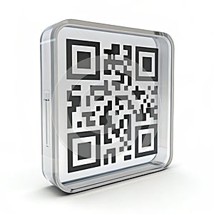 QR Code Vector Icon 3D Rendering