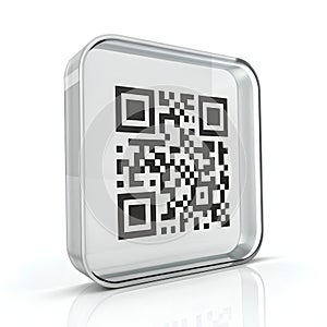 QR Code Vector Icon Illustration 3D Rendering Transparent Element