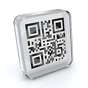 QR Code Vector Icon Illustration 3D Rendering Transparent Element